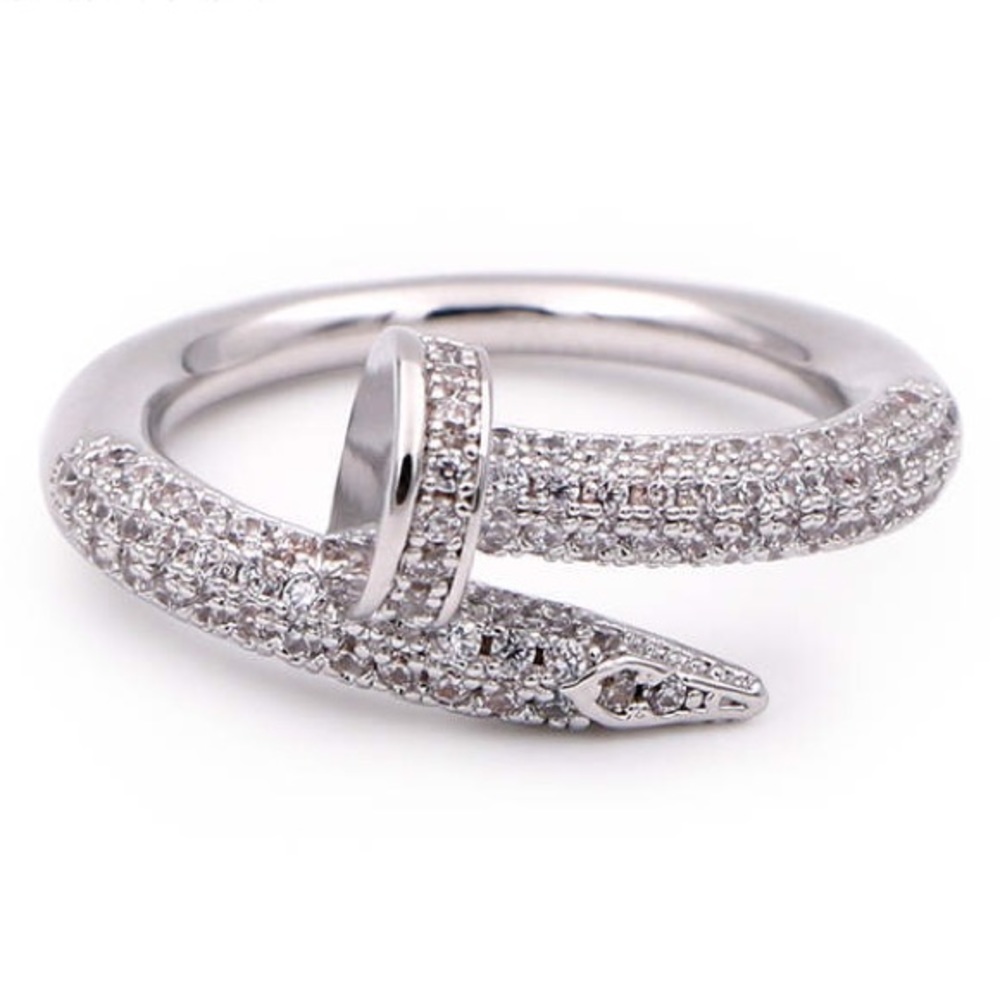 Nail Ring. CZ Wrap ring. - Picture 3 of 8
